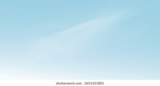 Céu matutino suave com nuvens brancas suaves e atmosfera de gradiente azul transparente para um design de fundo pacífico, sonhador e calmo ou cena natural.