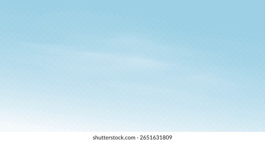 Gentle Morning Sky with Soft White Clouds and Transparent Blue Gradient Atmosphere for Peaceful, Dreamy, and Calm Background Design or Natural Scene.