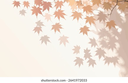 A gentle and natural illustration of autumn maple leaves and their shadows.
The soft light and color gradients create a peaceful seasonal background, perfect for autumn-themed designs, and more.