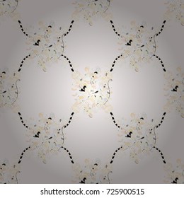 Gentle, nice floral background. Flowers on neutral, beige and white colors. Vector floral pattern in doodle style with flowers.