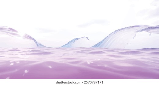 "Gentle Ocean Wave: Watercolor Abstract Background: A serene abstract watercolor ocean wave texture in purple and white hues, ideal for creative backgrounds and digital design projects."
