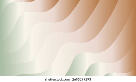 Gentle overlapping earth tone waves subtle beige brown green transition wallpaper texture