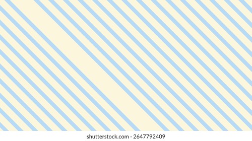 Gentle pastel blue diagonal stripes contrast with a soft ivory background, creating a soothing and rhythmic linear pattern perfect for vintage-inspired designs or elegant textile applications.