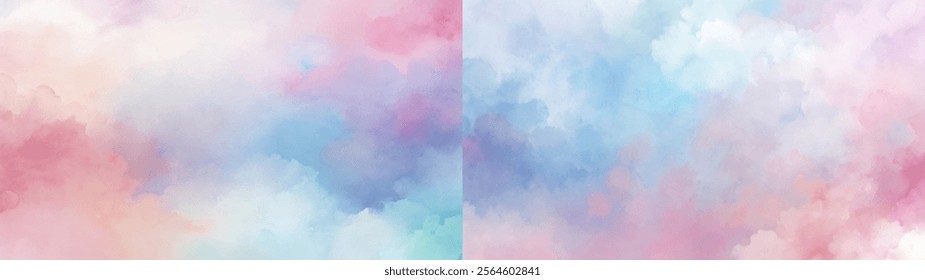 Gentle pastel hues swirl together, forming a tranquil and ethereal cloudscape.