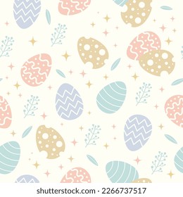 gentle pattern with colored easter eggs vector illustration easter