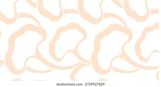 Patrón abstracto en tonos melocotón suave con bucles entrelazados sobre un fondo claro. Ideal para fondos, marcas, Fondos de pantalla y proyectos de diseño creativo que buscan una calma,