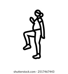 gentle pelvic rocking pregnant fitness line icon vector. gentle pelvic rocking pregnant fitness sign. isolated contour symbol black illustration
