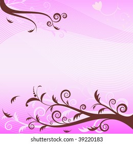 Gentle pink abstract floral  background (vector)