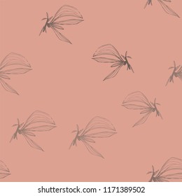 gentle pink background color, lilies transparent contours, distributed on the surface of the fabric, suitable for holiday decoration, wallpaper, posters