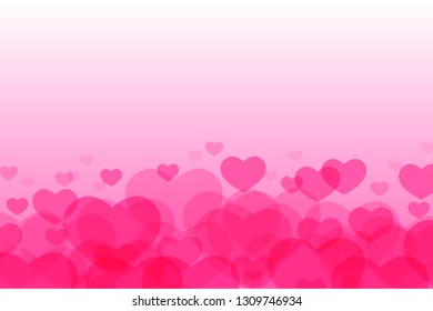 Gentle pink background of translucent hearts. Romance. Textured background. Vector illustration EPS 10.