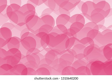 Gentle pink background of translucent hearts. Textured background. Vector illustration EPS 10.