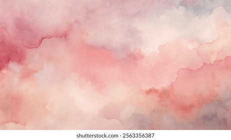 Gentle pink and cream watercolor blend, evoking a tranquil and artistic atmosphere.