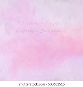 Gentle Pink and Purple Watercolor Background