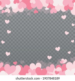 Gentle pink-red hearts on a white background 3d - illustration
