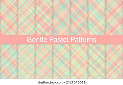 Gentle plaid collection, textile design, checkered fabric pattern for shirt, dress, suit, wrapping paper print, invitation and gift card.