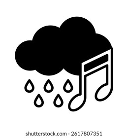 Gentle Rain glyph, mini illustration icon, related to relaxation, spa, wellness and more. Vector EPS 10 for modern concept, print, UI, UX kit, web and app development