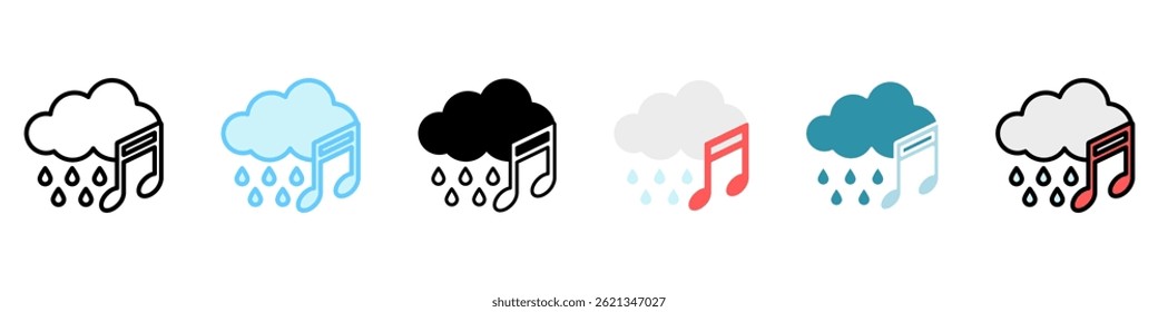 Gentle Rain multi style, mini illustration icon, related to relaxation, spa, wellness and more. Vector EPS 10 for modern concept, print, UI, UX kit, web and app development