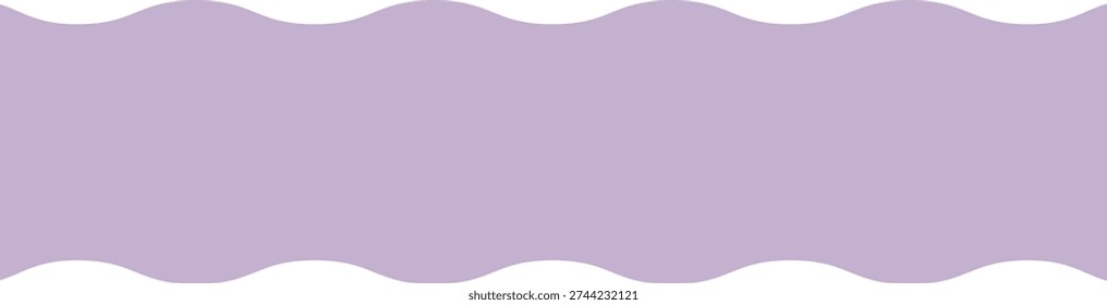 Gentle ripple border vector illustration with smooth repeating wave pattern, soft curved shape, seamless decorative edge design.
