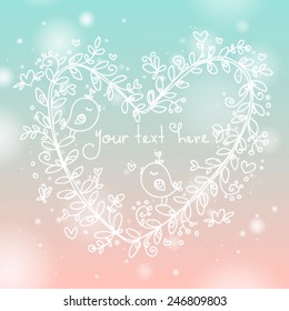 Gentle romantic heart frame