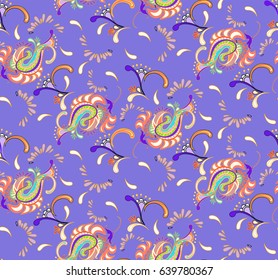 gentle, romantic pattern paisley. Ancient decorative flower ornament on a white background, of ornament for fabric, packing paper, the map, the invitation.
