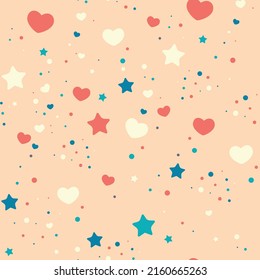 suave y romántico patrón sin fisuras con pequeños corazones caóticos colores pastel