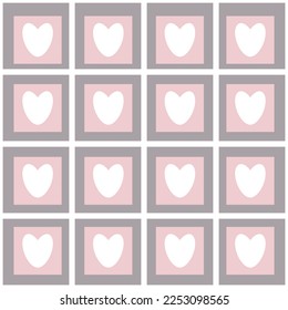 Gentle romantic seamless patterns with hearts. Modern romantic design for paper, textile, cover, fabric, interior decor and other users.