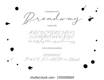 Gentle script duo font. Vector. Alphabet calligraphy signs. Letter vector set. Hand drawn typography typeset.