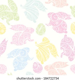 Gentle seamless background with Easter bunnies.