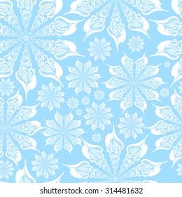 Gentle seamless bright pattern of seashells. Ornament made of shells. Marine pattern, seamless pattern. Sea texture of the shells. Lace shell. Lace pattern.
