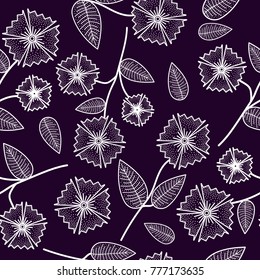 Gentle seamless pattern with abstract flowers.