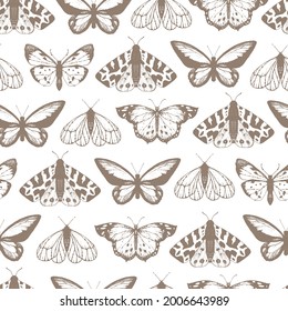 Gentle seamless pattern with magic butterfly.