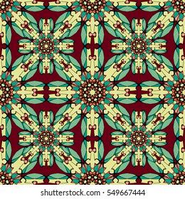 gentle seamless pattern on a light background vintage ethnic ornament vector illustration