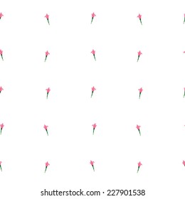 Gentle seamless pattern of pink flowers in retro style - watercolor vector