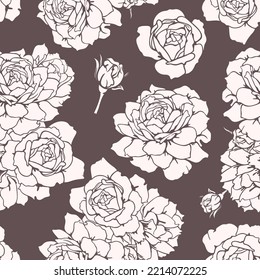suave y sin fisuras con flores rosadas en colores pastel. ilustración vectorial, diseño para papel de pared, envoltura de regalo, impresión para textiles