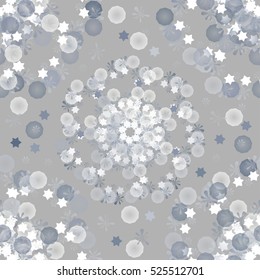Gentle seamless pattern with stars and flowers.