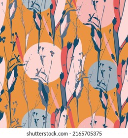 Gentle seamless pattern with tulips silhouettes, vector. Perfect for wrappin paper, packaging design, cover, fabric, wallpaper and more