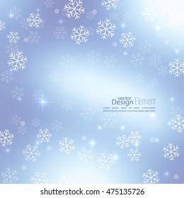 Gentle soft winter abstract background with falling scatter snowflakes.