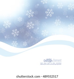 Gentle soft winter abstract background with falling scatter snowflakes, ice crystals and sparkles, glint, twinkle. 