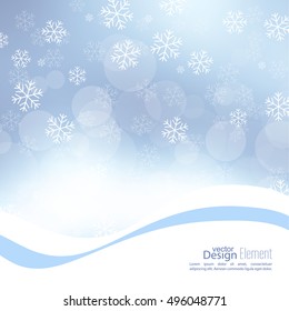 Gentle soft winter abstract background with falling scatter snowflakes, ice crystals and sparkles, glint, twinkle. 