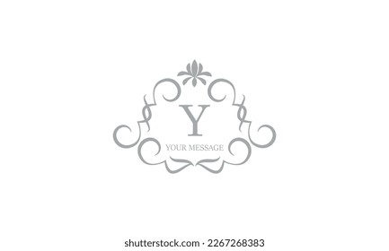 Gentle sophisticated monograms for leaflets, invitations, menu, labels with primary letter Y. Graphic pages design, business notch, boutiques, cafes, hotels. Classic wedding invitations design element