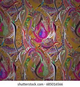 Gentle, spring floral on background. Vector pattern. Vector illustration. Exploding flowers abstractly placed.