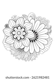 Gentle Spring Flowers Coloring Book for Relaxation