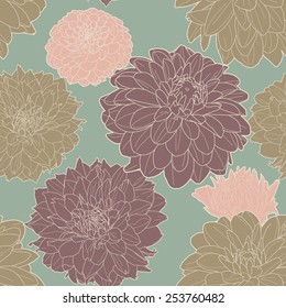 Gentle spring seamless floral pattern with asters