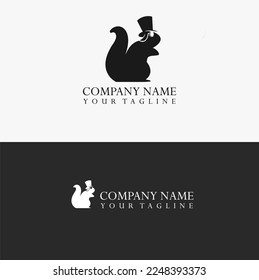 The Gentle squirrel silhouette is the simple character of the squirrel logo vector with a luxurious feel.