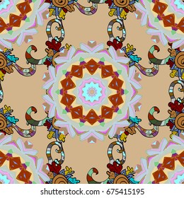 Gentle, summer floral background. Flowers on colorful background. Vector floral pattern in doodle style with flowers.