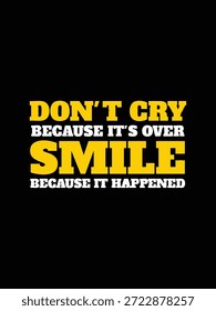 Uma ilustração tipográfica suave e de apoio que lê 'Don't Cry', transmitindo conforto, simpatia e resiliência emocional.