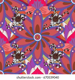 Gentle, tender floral background. Flowers on colorful background. Vector floral pattern in doodle style with flowers.