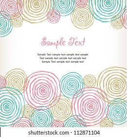 Gentle text background with colorful spiral pattern. Template for design and decoration.