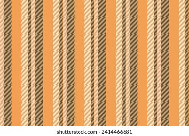 Gentle textile stripe vector, bed fabric lines vertical. Repetitive pattern texture background seamless in orange and dark slate gray color.
