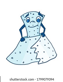 gentle toilet paper cheerful monster kind. doodle style new version